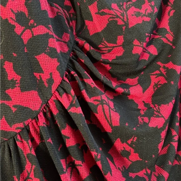American Living Black and Red Floral Midi Dress - Picture 3 of 6